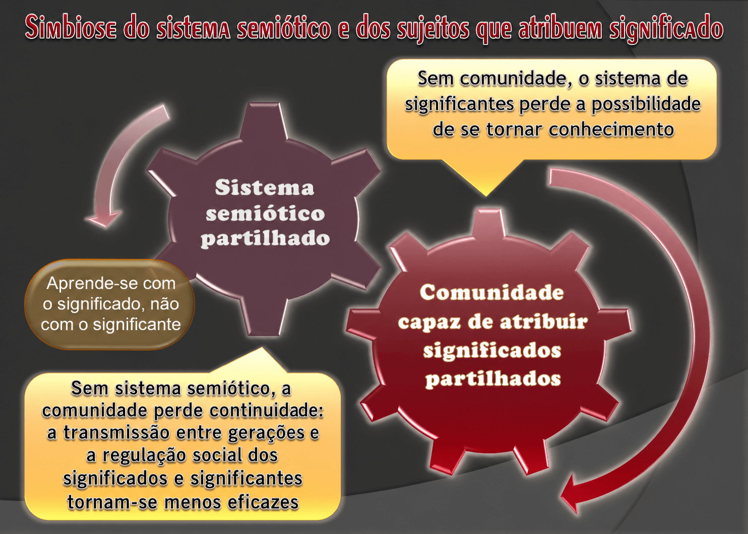 Esquema: simbiose semiótica-comunidade